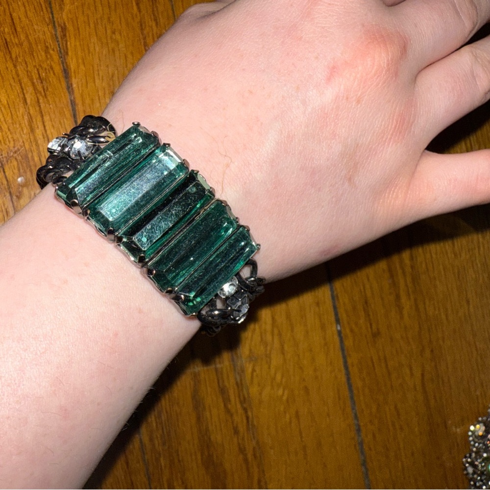 Green and Black Gemstone Bracelet